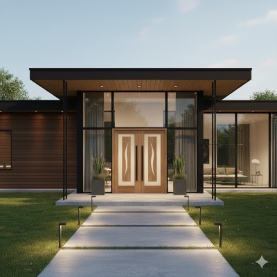 Floating Frosted Glass S Solid Timber Doors