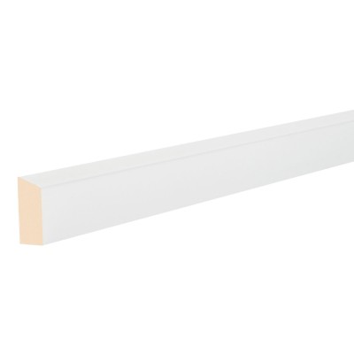 Architraves & Skirtings Single Bevel Solid Timber Pine Primed - Full Solid not Finger Jointed. 19mm by 5.4 metre. 