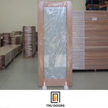 1 LITE TRANSLUCENT SAFET GLASS SOLID TIMBER FRENCH DOORS