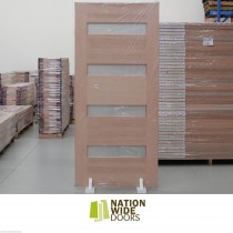 4S TRANSLUCENT SAFET GLASS SOLID TIMBER FRENCH ENTRY DOORS